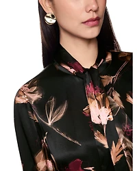 Marc Cain Floral Print Silk Blouse With Detachable Tie