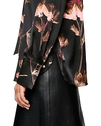 Marc Cain Floral Print Silk Blouse With Detachable Tie