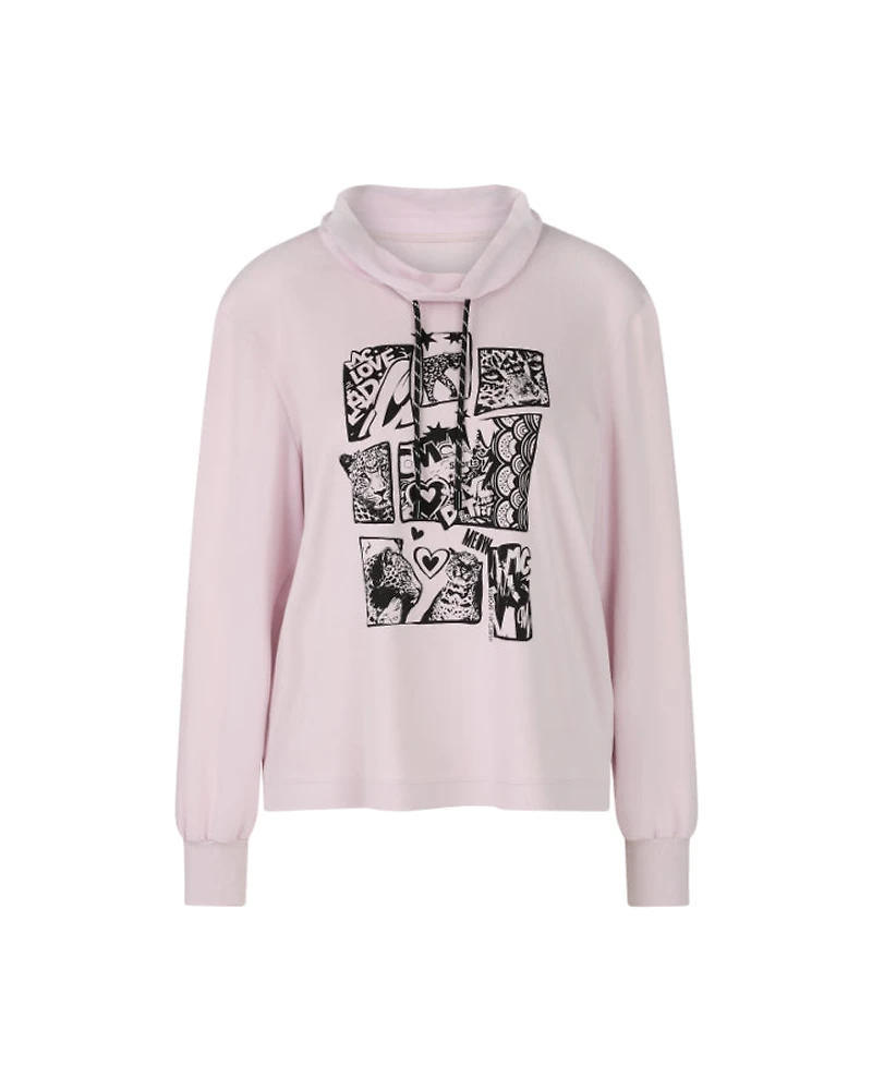 Marc Cain Placed Print Drawstring Neck Top