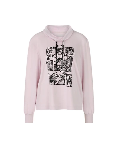 Marc Cain Placed Print Drawstring Neck Top