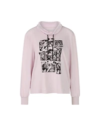 Marc Cain Placed Print Drawstring Neck Top
