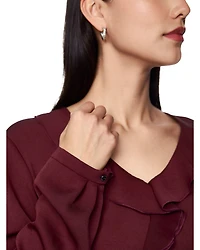 Marc Cain Ruffle Front Long Sleeve Blouse