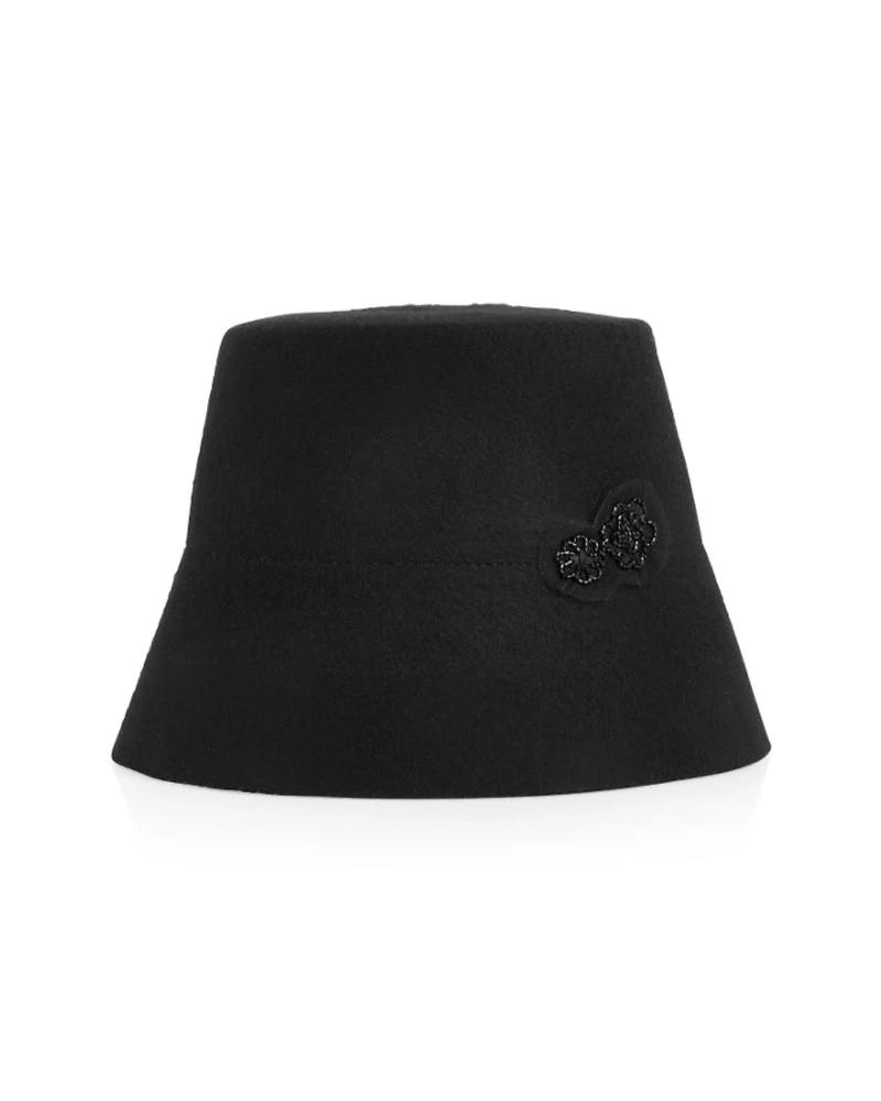 Marc Cain Wool Flower Applique Bucket Hat