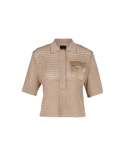 Marc Cain Crochet Open Knit Polo Shirt