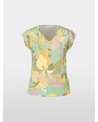 Marc Cain Exotic Leaf Print U-Neck Tee
