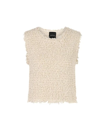 Marc Cain Textured Boucle Fringe Top