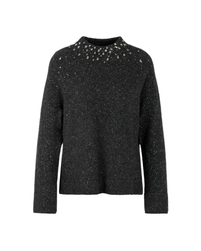 Marc Cain Alpaca Blend Rhinestone Detail Sweater