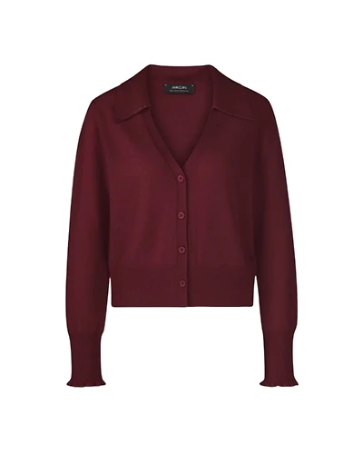 Marc Cain Cropped V-Neck Cashmere Cardigan