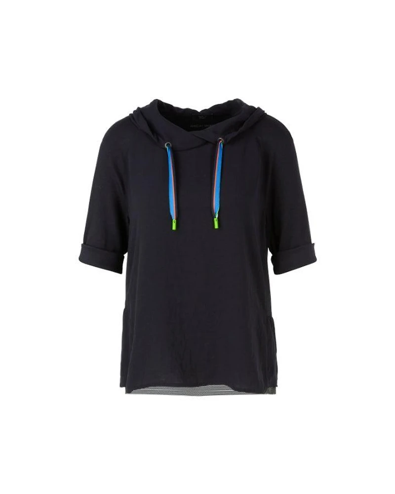 MCN/TOP/DRAWSTRING NECK 1/2 SLV BLOUSE