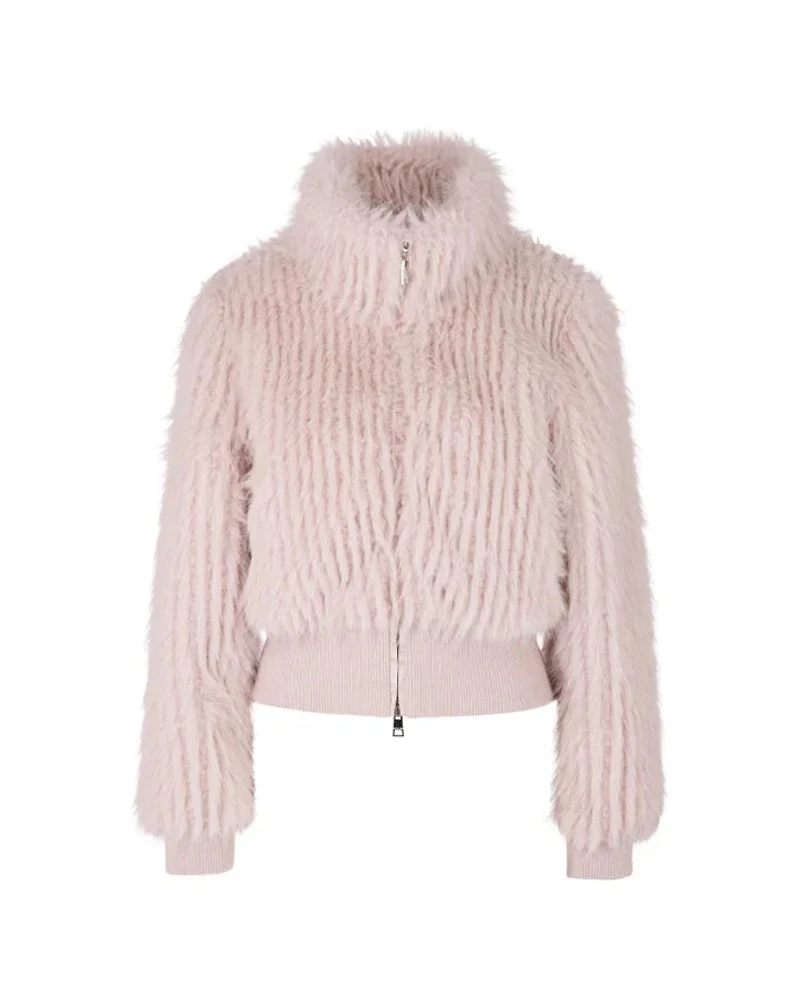 Marc Cain Faux Fur Zipper Bomber Jacket