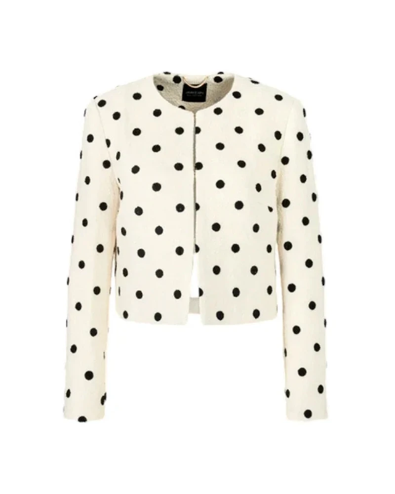 Marc Cain Polka Dot Round Neck Wool Jacket
