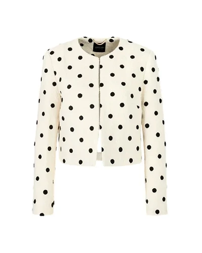 Marc Cain Polka Dot Round Neck Wool Jacket