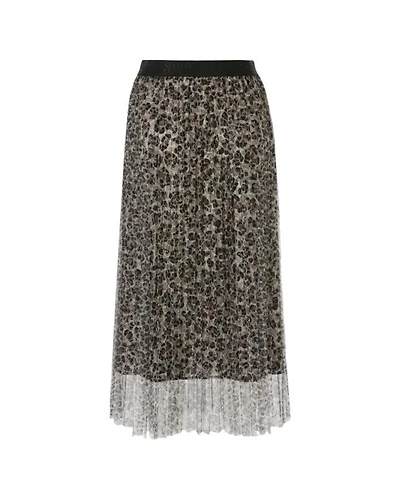 Marc Cain Tulle Leopard Pleated Skirt