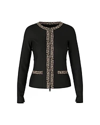 Marc Cain Leopard Trim Zip Jacket