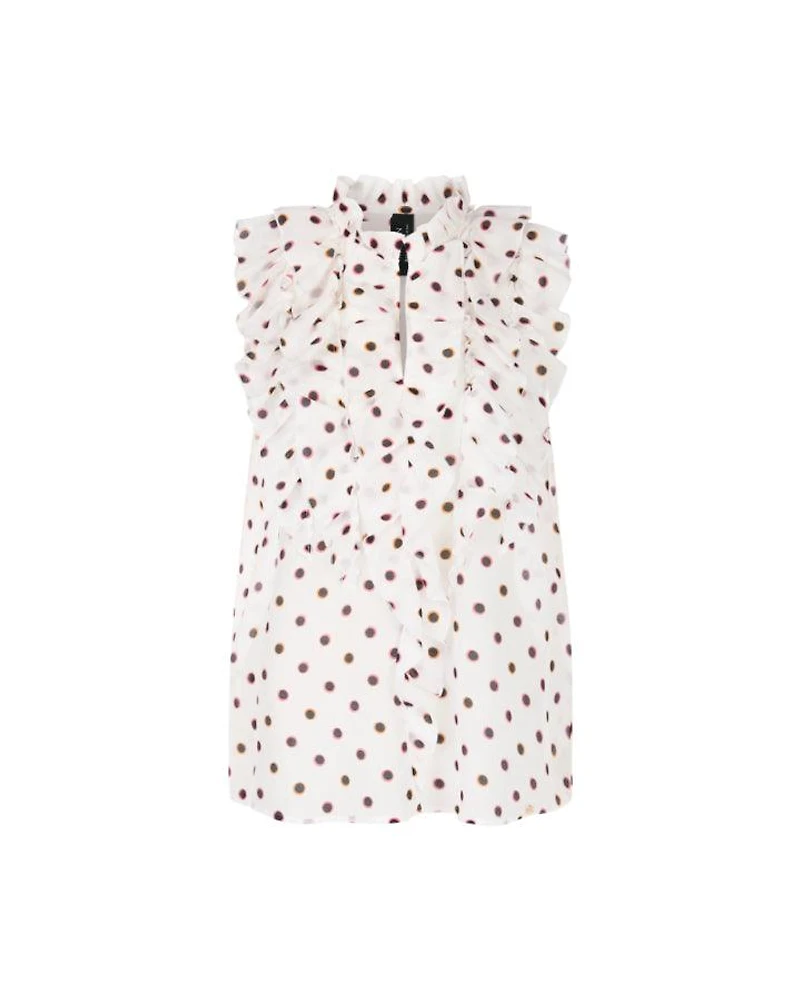Marc Cain Polka Dot Ruffle Sleeveless Blouse