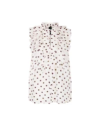 Marc Cain Polka Dot Ruffle Sleeveless Blouse