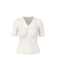 Marc Cain Gathered Chest V-Neck Tee
