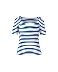 Marc Cain Square Neck Striped Tee
