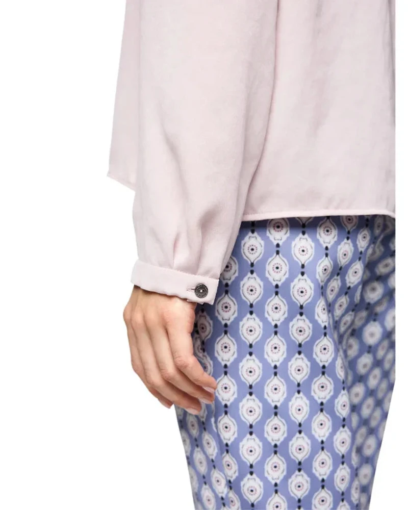 Marc Cain Ruffle Front Long Sleeve Blouse