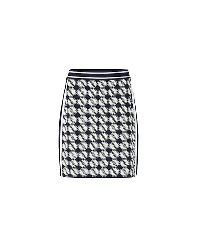 Marc Cain Print Front Panel Knit Skirt