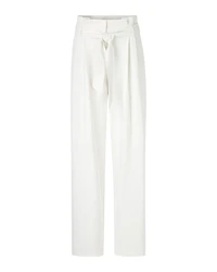 Marc Cain Wichita Crepe Belted Pleat Pant Off White