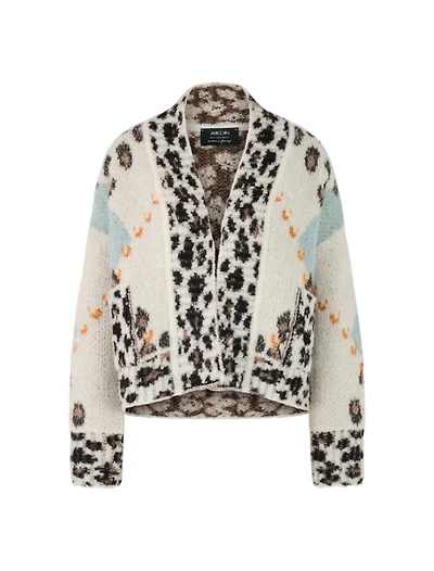 Marc Cain Print Alpaca Blend Open Cardigan