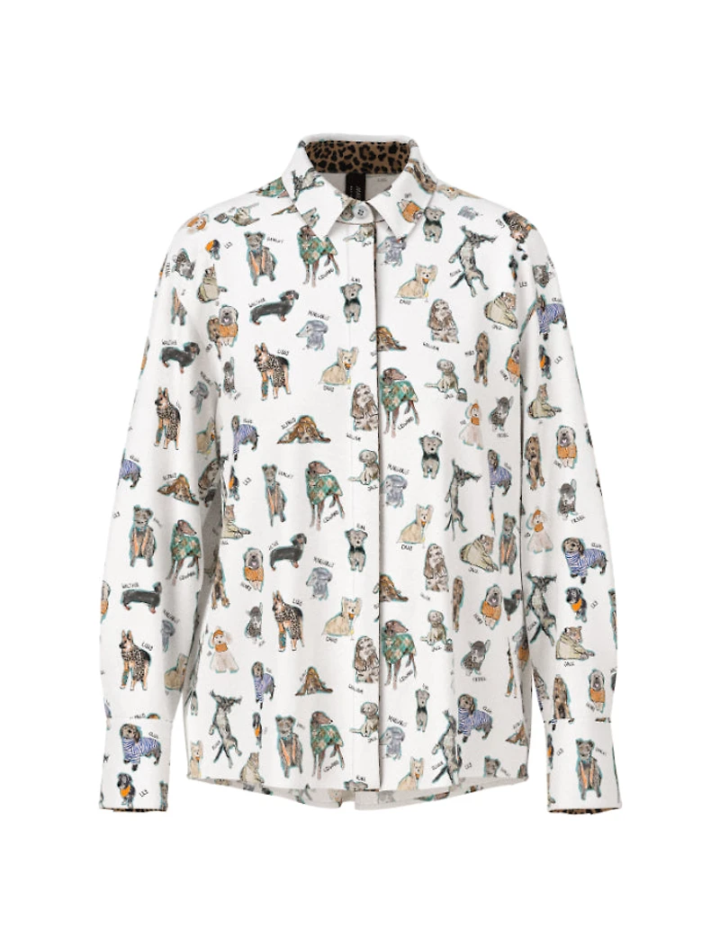 Marc Cain Dog Breeds Print Cotton Shirt