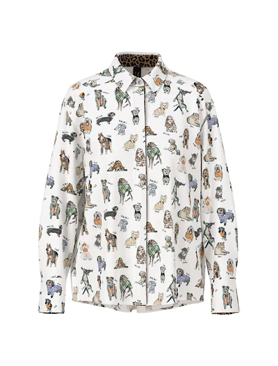 Marc Cain Dog Breeds Print Cotton Shirt