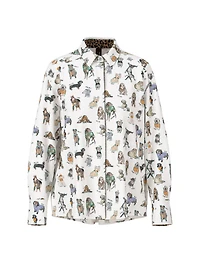 Marc Cain Dog Breeds Print Cotton Shirt