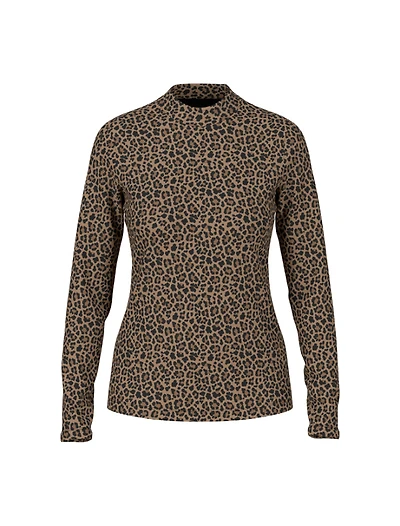 Marc Cain Leo Print Mockneck Tee