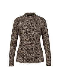Marc Cain Leo Print Mockneck Tee