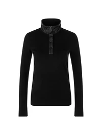 Marc Cain Polo Neck Cotton Ribbed Pullover