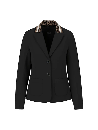 Marc Cain Terry Jersey With Leopard Print Collar