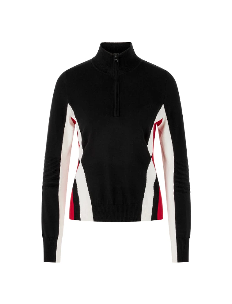 Marc Cain Zip Neck With Side Inset Detail Pullover