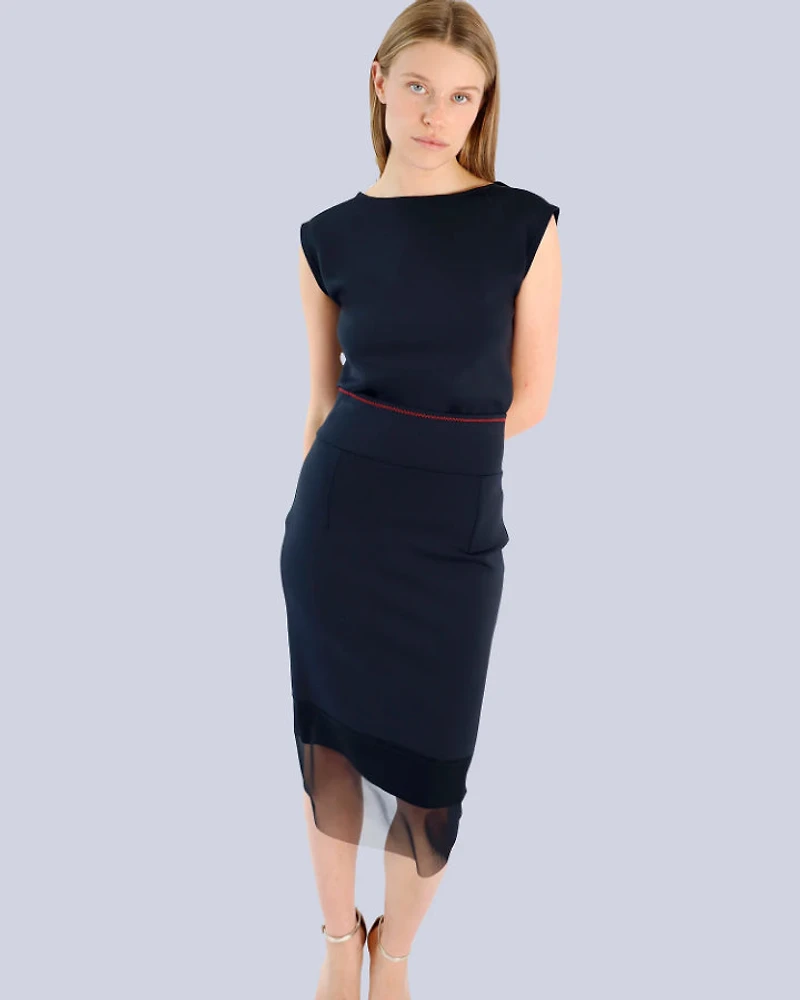 Marie Saint Pierre Kalomin Scuba Pencil Skirt