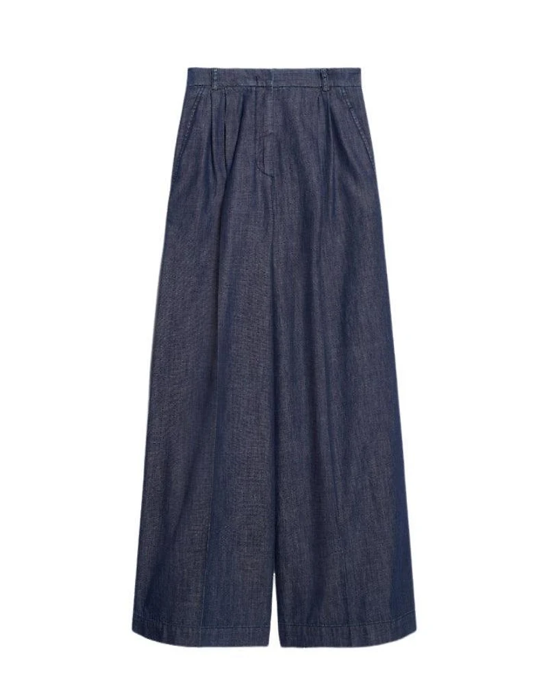 Max Mara Weekend Fuxia Pleated Denim Pant