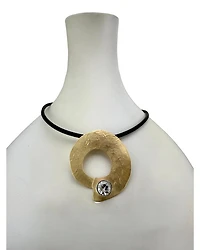 Karyn Chopik Satin Finish Bronze Circle of Life Pendant Necklace