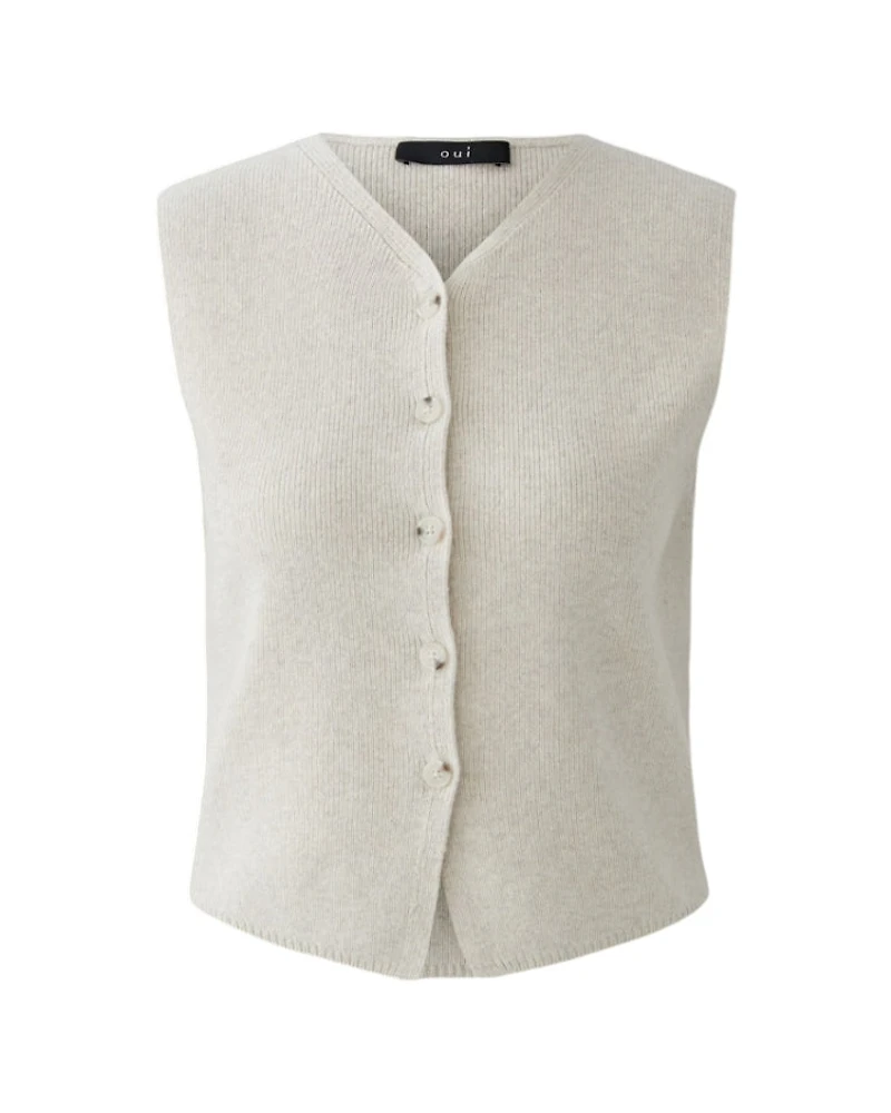 Oui Button Front Knit Vest