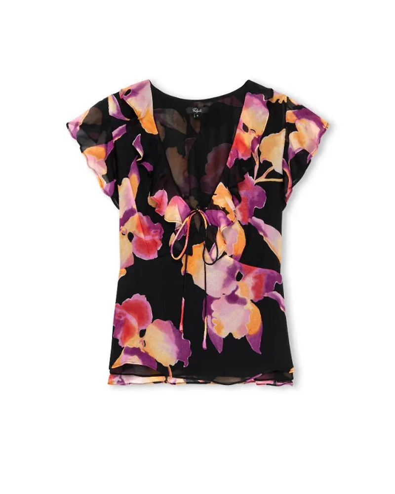 Rails Carmine Orchid Print Chiffon Top