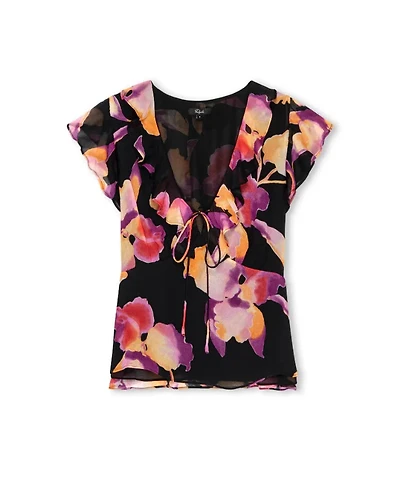 Rails Carmine Orchid Print Chiffon Top