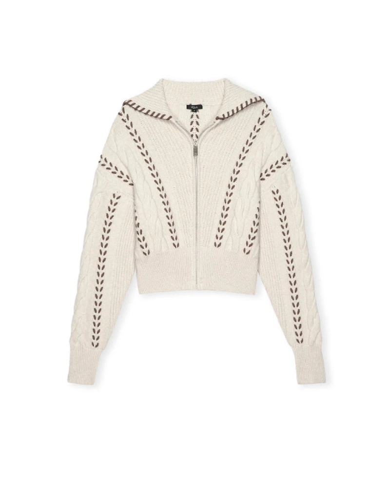 Rails Lune Whip Stitch Zip Cardigan