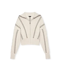 Rails Lune Whip Stitch Zip Cardigan