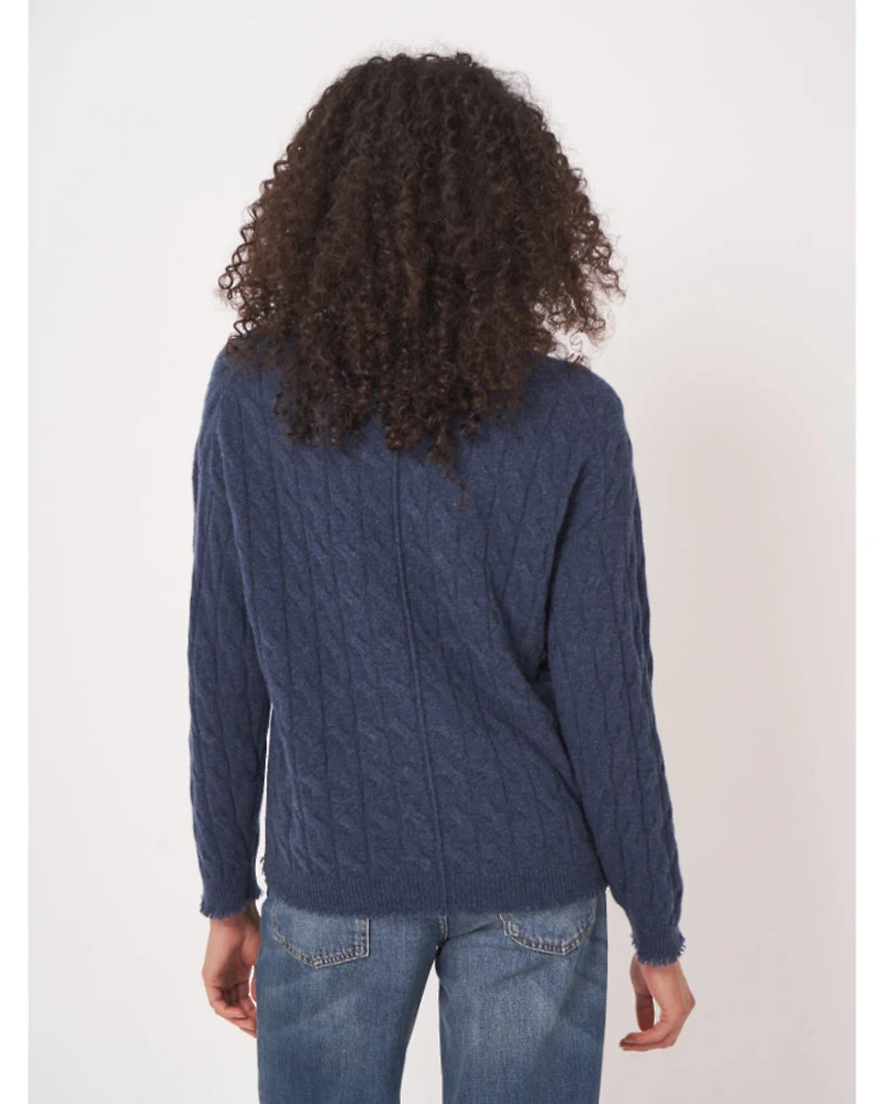 Repeat Organic Cashmere Cable Knit Sweater