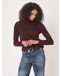 Repeat Cotton Blend Fine Knit Turtleneck Sweater