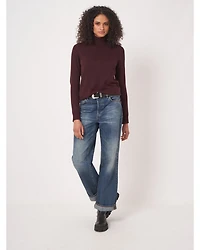 Repeat Cotton Blend Fine Knit Turtleneck Sweater