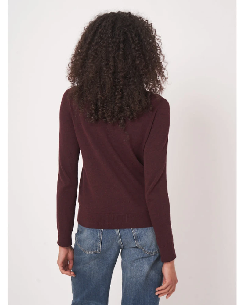 Repeat Cotton Blend Fine Knit Turtleneck Sweater