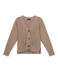 Repeat Mixed Texture Cotton Knit Cardigan