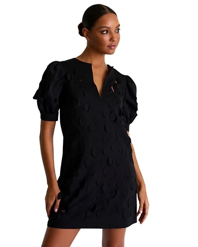 Shan Balloon Sleeve Dress With Cutouts