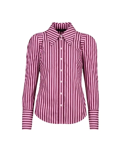 Smythe Box Pleat Rose Stripe Shirt