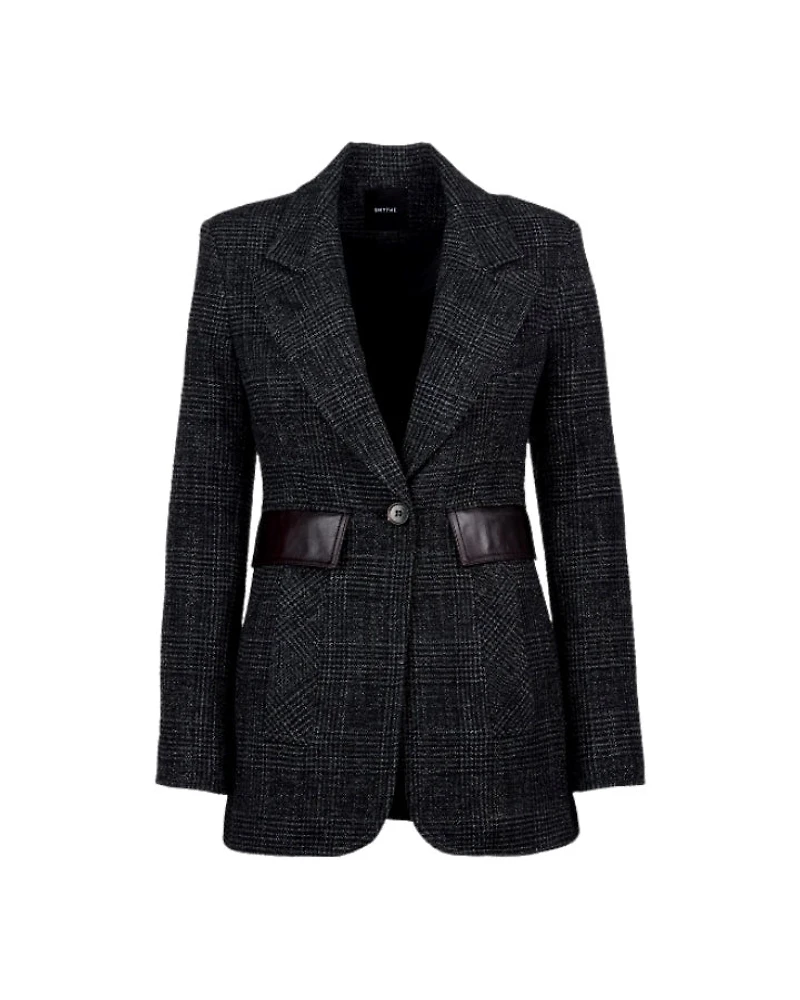 Smythe Tailored Glen Check Boyfriend Blazer